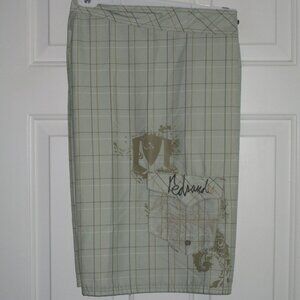 Redsand Mens Green Swim Board Short w/Cargo Pocket - Size 32W